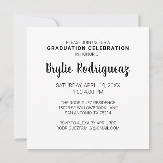 Aankondiging van de Foto van het moderne Afstudere (Achterkant)