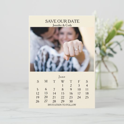 Aankondiging van de fotoagenda-bruiloft (Staand voorkant)