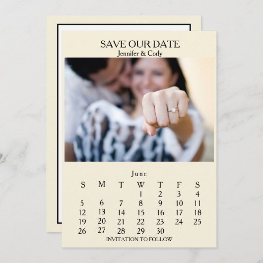 Aankondiging van de fotoagenda-bruiloft (Voorkant / Achterkant)