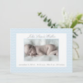 Aankondiging van de geboorte Blue and White Chevro (Staand voorkant)