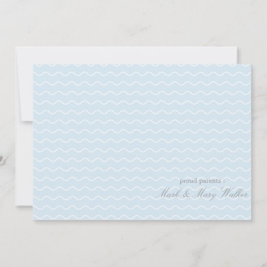 Aankondiging van de geboorte Blue and White Chevro (Achterkant)