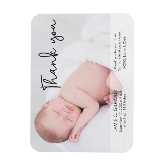 Aankondiging van de geboorte, Dank u Manuscript Magneet (Verticaal)