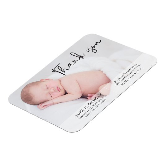 Aankondiging van de geboorte, Dank u Manuscript Magneet (Linkerzijde)