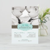 Aankondiging van de geboorte Elegant Twins: Aqua B (Staand voorkant)