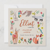 Aankondiging van de geboorte tot schattige houten  (Voorkant)