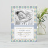 Aankondiging van de geboorte van Argyle (blauw en  (Staand voorkant)