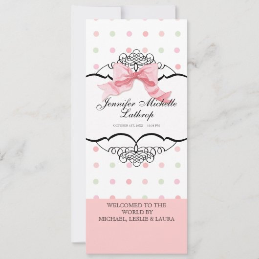 Aankondiging van de geboorte van baby - Franse boe (Voorkant)