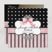 Aankondiging van de geboorte van baby - Franse Bow (Voorkant / Achterkant)