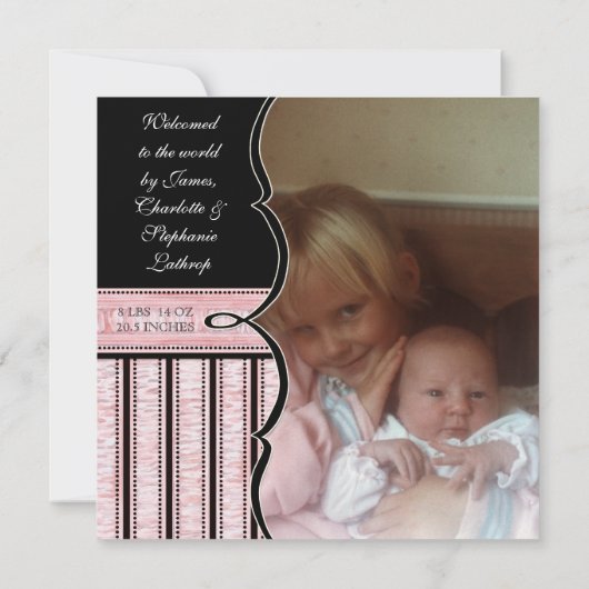 Aankondiging van de geboorte van baby - Franse Bow (Achterkant)