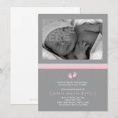 Aankondiging van de geboorte van baby - Roze (Voorkant / Achterkant)