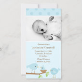 Aankondiging van de geboorte van blauwe vogels (Voorkant)