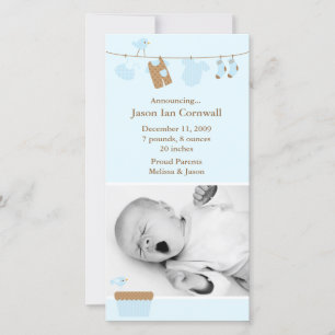 Aankondiging van de geboorte van Blue Baby Laundry