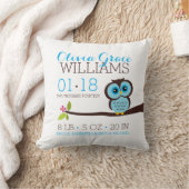 Aankondiging van de geboorte van Blue Owl Baby Kussen (Deken)