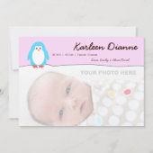 Aankondiging van de geboorte van Blue Penguin Pink (Voorkant)