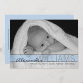 Aankondiging van de geboorte van Blue Ribbon (Voorkant / Achterkant)