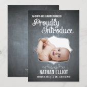 Aankondiging van de geboorte van Chalkboard (Voorkant / Achterkant)