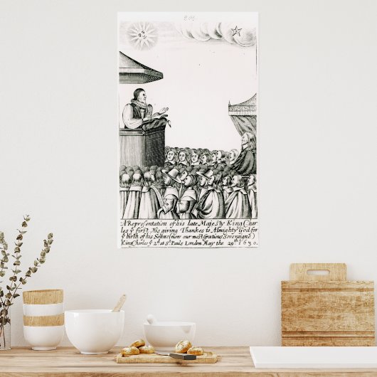 Aankondiging van de geboorte van Charles I's Son Poster (Keuken)