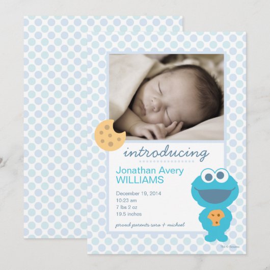 Aankondiging van de geboorte van Cookie Monster (Voorkant / Achterkant)