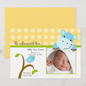 Aankondiging van de geboorte van Cute Baby PHOTO (Voorkant / Achterkant)