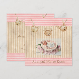 Aankondiging van de geboorte van Cute Pink Bunny B