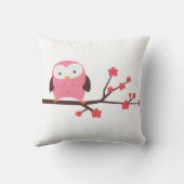 Aankondiging van de geboorte van Cute Pink Owl Kussen (Achterkant)