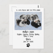 Aankondiging van de geboorte van Cute Puppy Briefkaart (Voorkant / Achterkant)