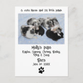 Aankondiging van de geboorte van Cute Puppy Briefkaart (Voorkant)