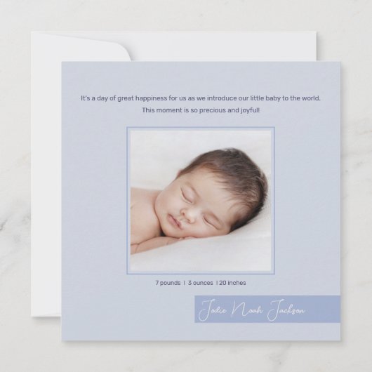 Aankondiging van de geboorte van Cute Swan Bird (Achterkant)