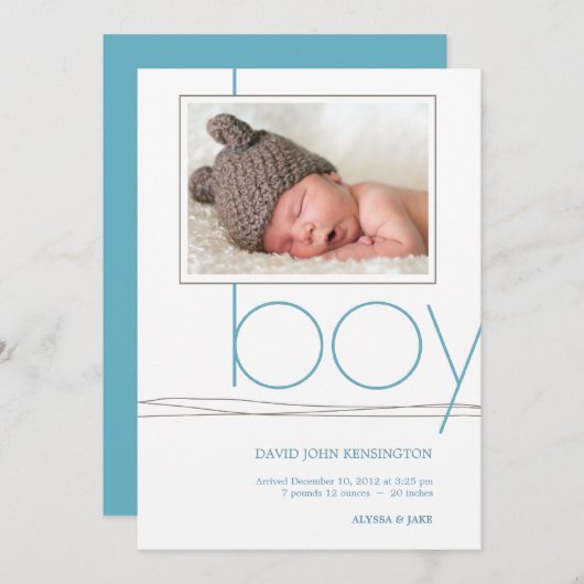 Aankondiging van de geboorte van de Aangepaste fot (Voorkant / Achterkant)