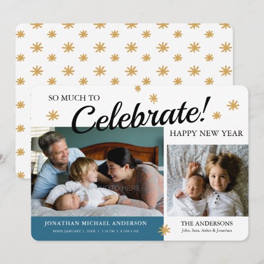 Aankondiging van de geboorte van de baby Baby Boy  (Voorkant / Achterkant)