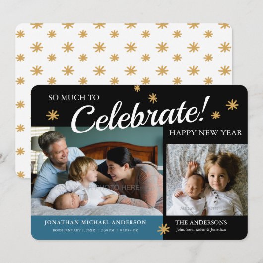 Aankondiging van de geboorte van de baby Baby Boy  (Voorkant / Achterkant)