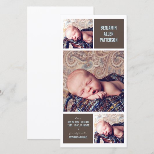 Aankondiging van de geboorte van de baby door Mode (Voorkant / Achterkant)