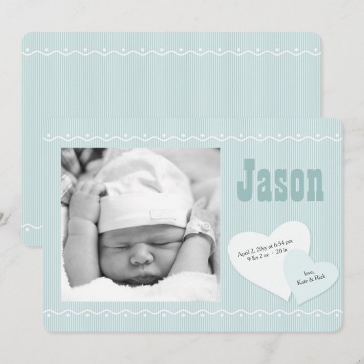 Aankondiging van de geboorte van de baby Lieverd B (Voorkant / Achterkant)