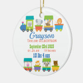 Aankondiging van de geboorte van de Baby van de Cu Keramisch Ornament (Links)