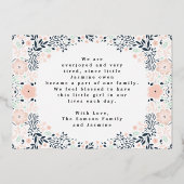 Aankondiging van de geboorte van de Baby van geper (Achterkant)