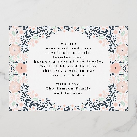 Aankondiging van de geboorte van de Baby van geper (Achterkant)