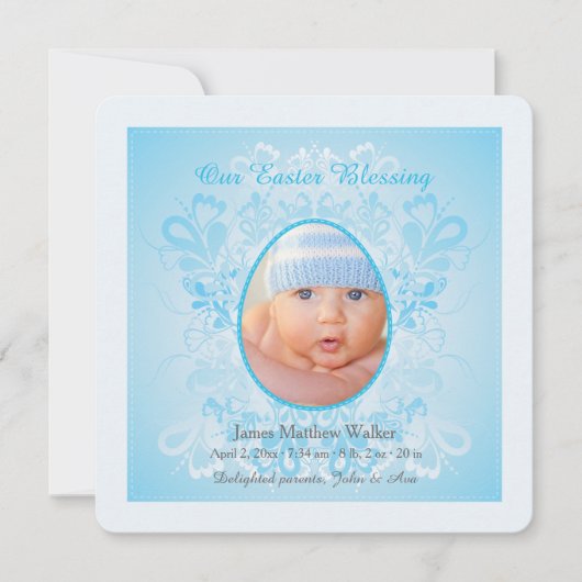 Aankondiging van de geboorte van de blauwe foto va (Voorkant)