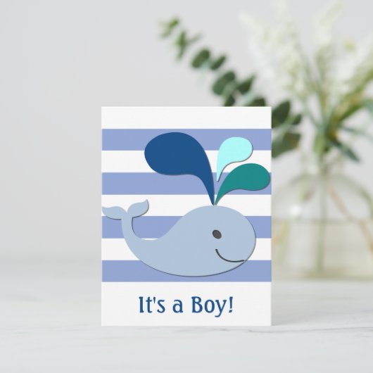 Aankondiging van de geboorte van de blauwe walvis (Staand voorkant)