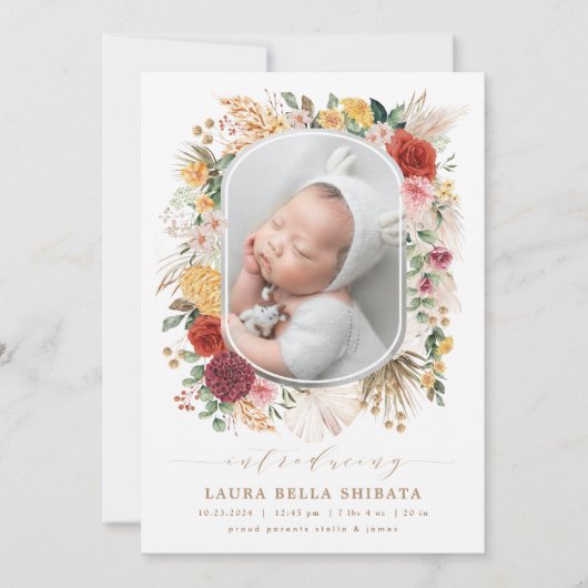 Aankondiging van de geboorte van de Bohemen Flora (Voorkant)