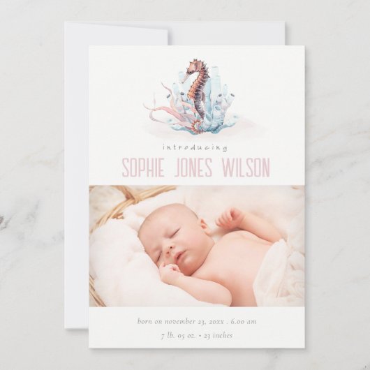 Aankondiging van de geboorte van de Cute Nautical (Voorkant)