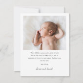 Aankondiging van de geboorte van de foto Aankondig (Achterkant)