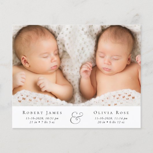 Aankondiging van de geboorte van de foto met minim (Voorkant)