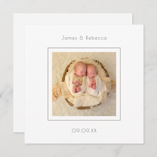 Aankondiging van de geboorte van de foto van de mo (Voorkant / Achterkant)