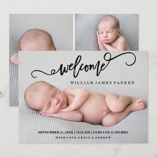 Aankondiging van de geboorte van de foto van het m (Voorkant / Achterkant)