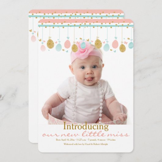 Aankondiging van de Geboorte van de Foto van Pasen (Voorkant / Achterkant)