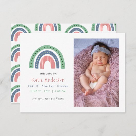 Aankondiging van de geboorte van de moderne en Lat (Voorkant / Achterkant)