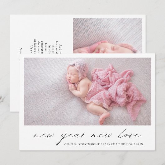 Aankondiging van de geboorte van de moderne Foto C (Voorkant / Achterkant)