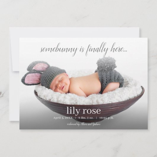 Aankondiging van de geboorte van de moderne paasle (Voorkant)