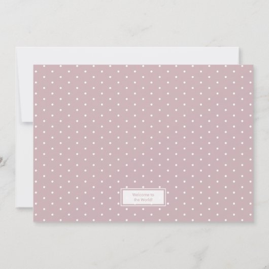 Aankondiging van de geboorte van de nieuwe baby ve (Achterkant)