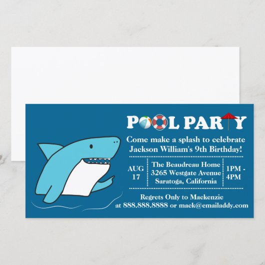 Aankondiging van de geboorte van de partij Shark S (Voorkant / Achterkant)